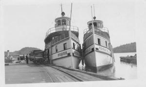 Iroquois & Mohawk Belle steamships docked at North Portagephoto 1919submitted by: Joyce Vanderwoude